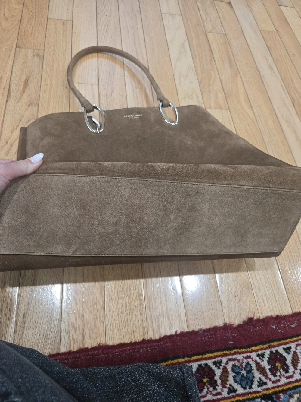 Brown Suede Tote Bag - Giorgio Armani